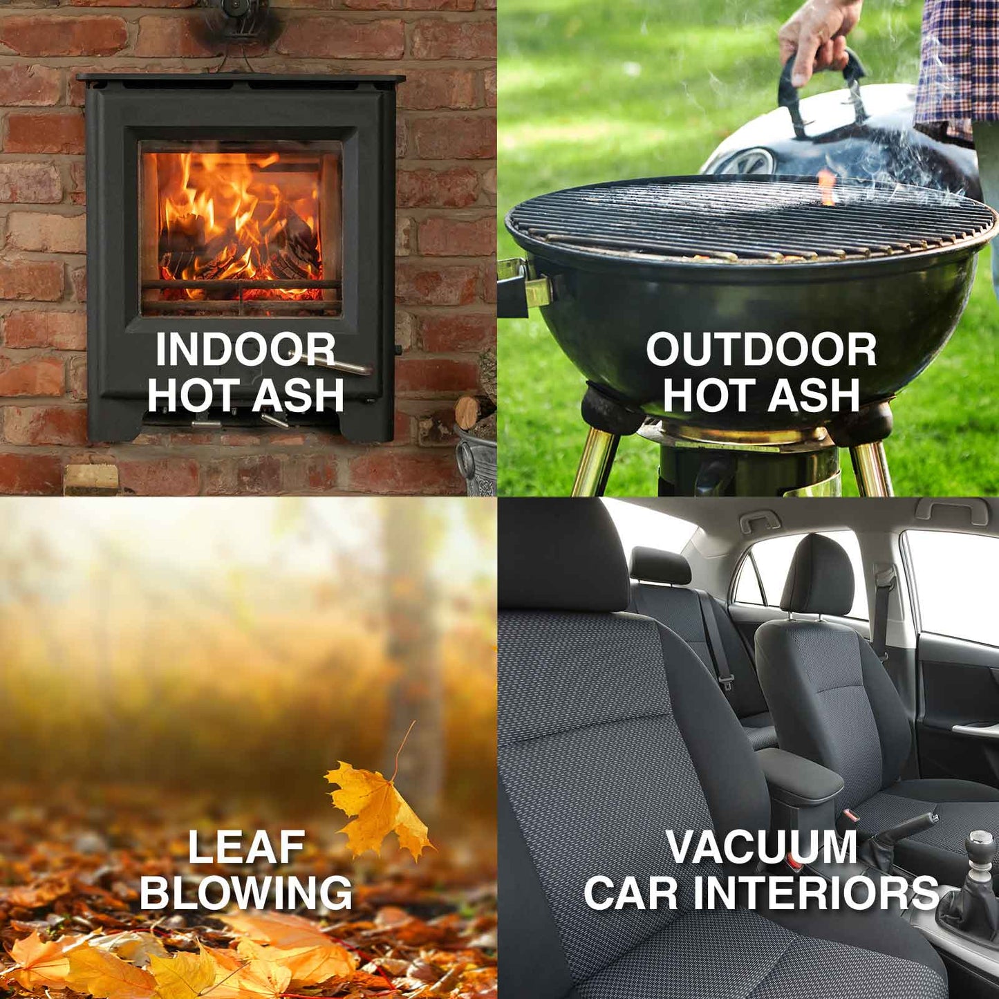 Powersonic Bagless Black 20L 1200w Fireplace Ash Vacuum Cleaner/Blower