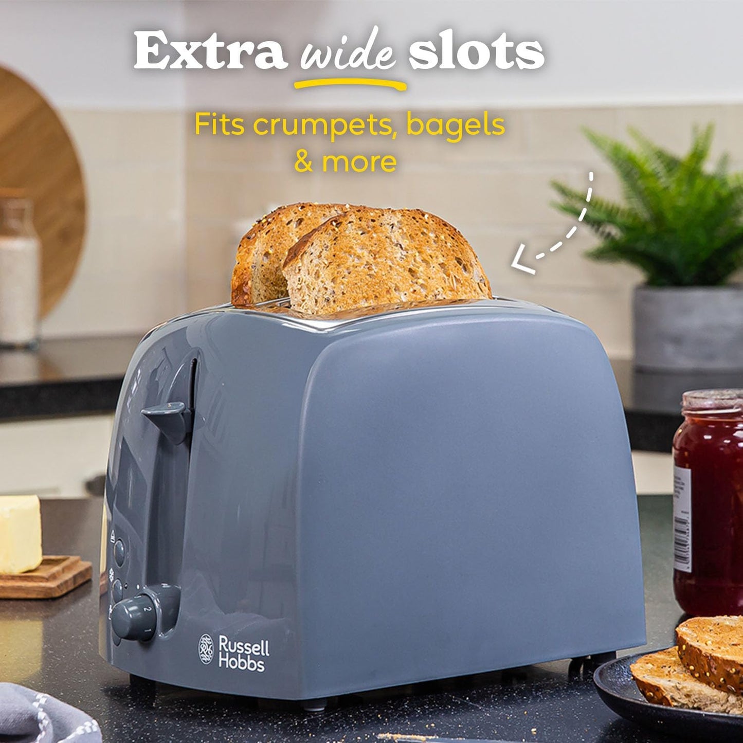 Russell Hobbs Textures 2 Slice Toaster Grey