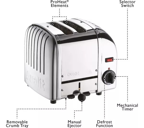 Dualit 2 Slice Polished Chrome Toaster