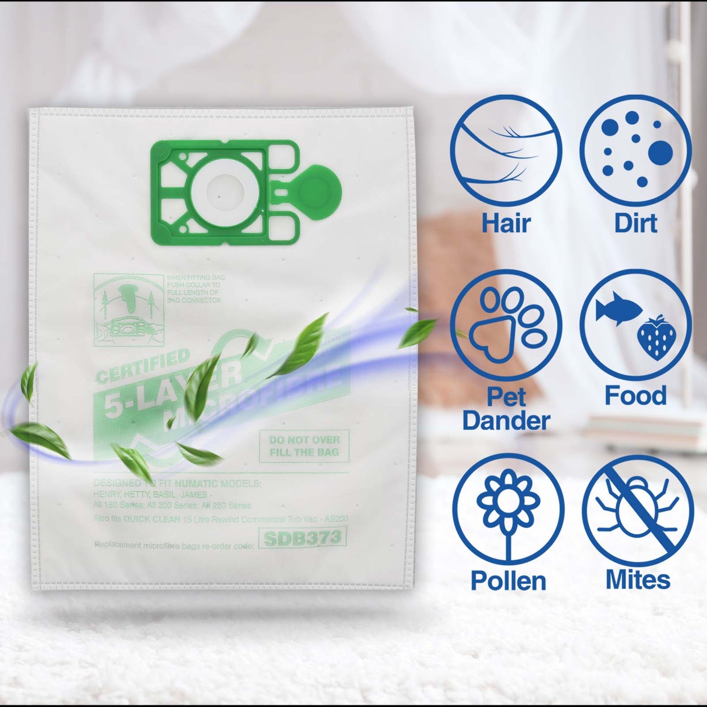 Vacuum Cleaner Microfibre Bags (20) & Air Freshener Kit (10)