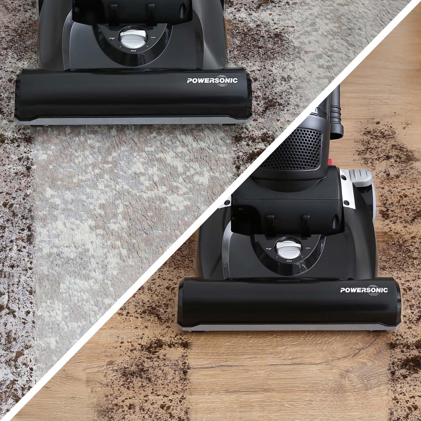Powersonic Bagless Upright Vacuum Cleaner - Black - 800W