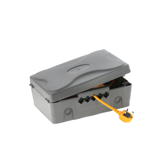 Weatherproof Outdoor Electric Box Grey/Orange