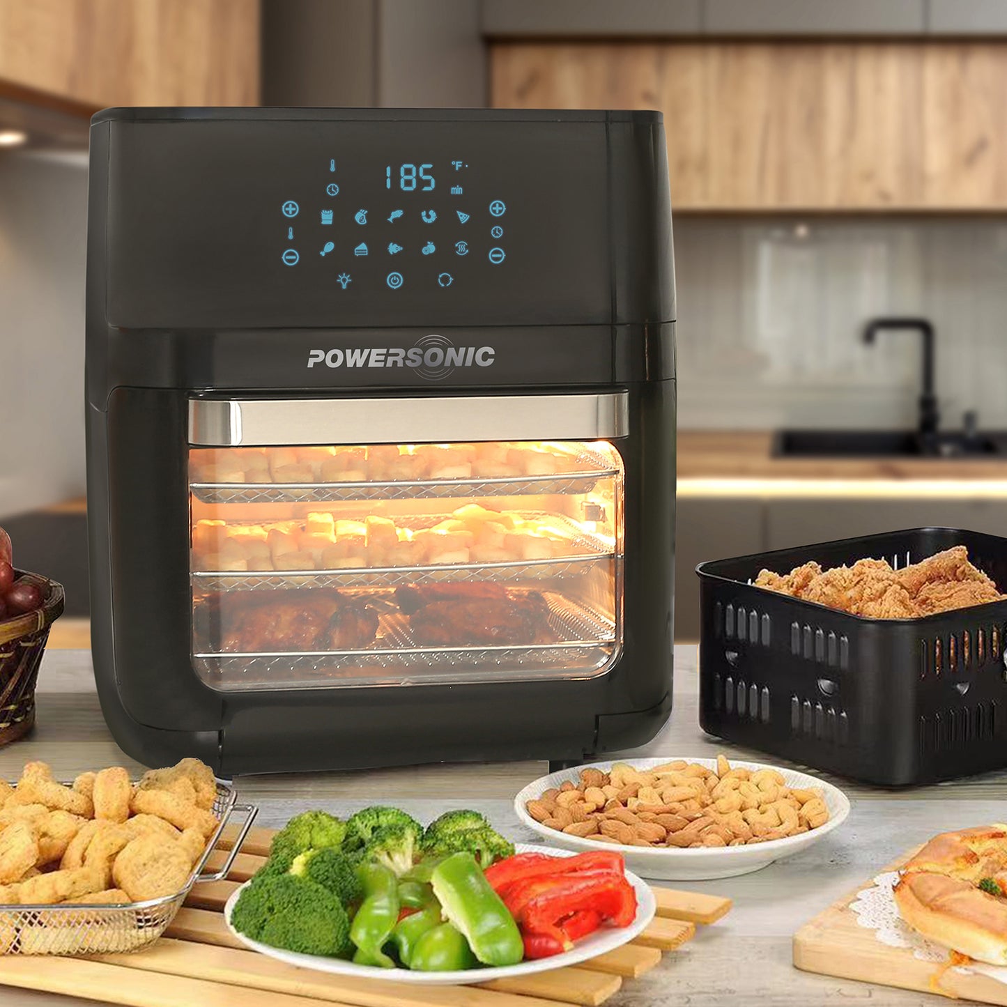 Powersonic Black 12 Litre 1800W Air Fryer