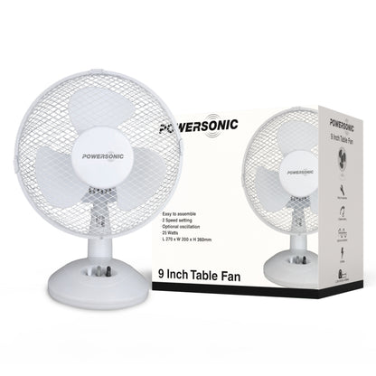 Powersonic 9 Inch 2 Speed Table Fan