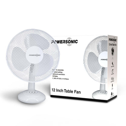 Powersonic 12 Inch 3 Speed Table Fan