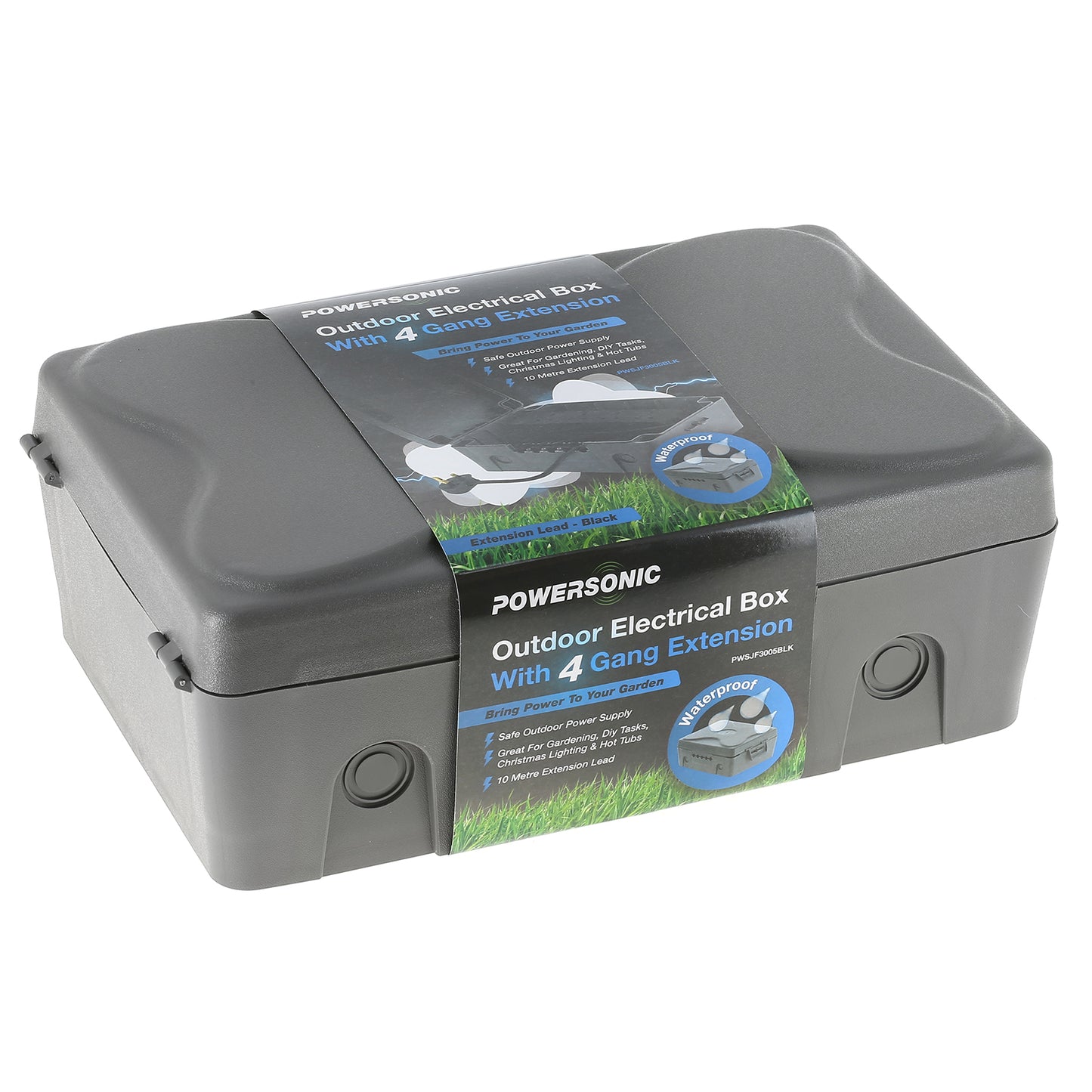 Weatherproof Outdoor Electric Box Grey/Black