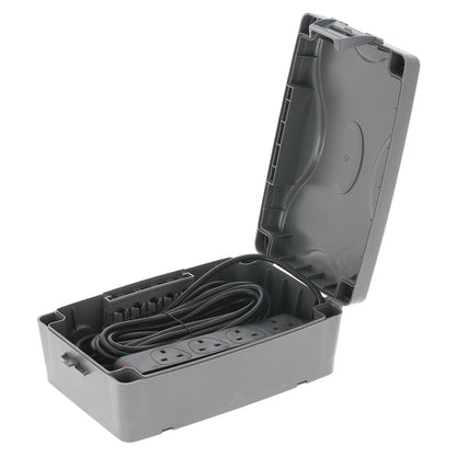 Weatherproof Outdoor Electric Box Grey/Black