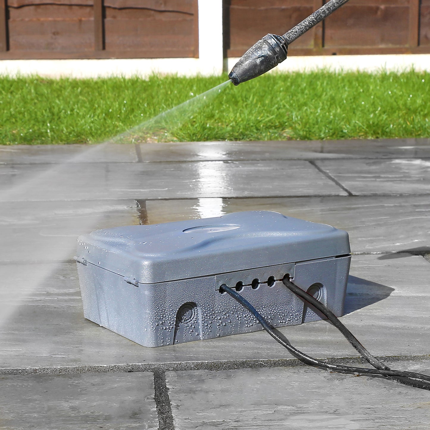 Weatherproof Outdoor Electric Box Grey/Black