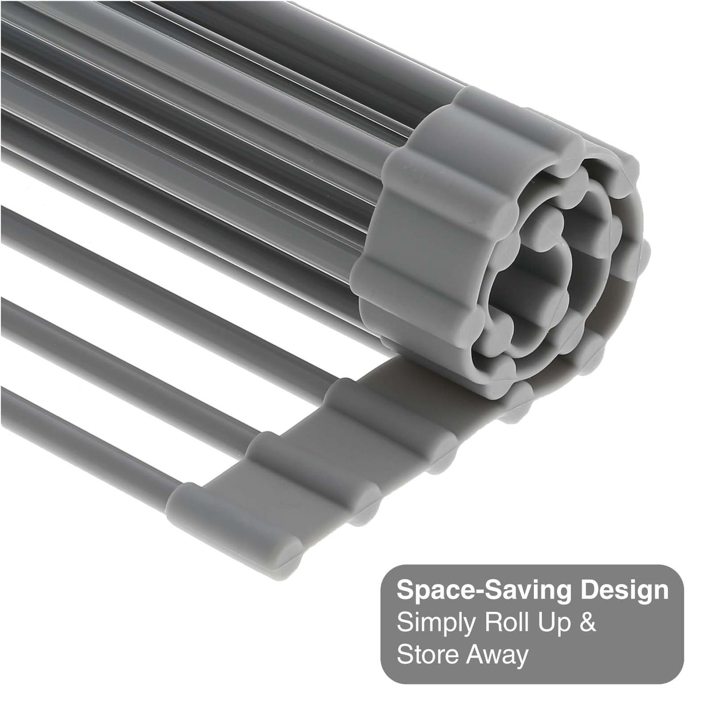 Roll Up Dish Drying Rack with Non-Slip Silicone