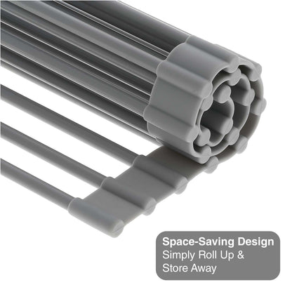 Roll Up Dish Drying Rack with Non-Slip Silicone
