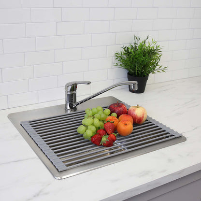 Roll Up Dish Drying Rack with Non-Slip Silicone