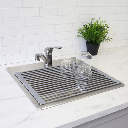 Roll Up Dish Drying Rack with Non-Slip Silicone