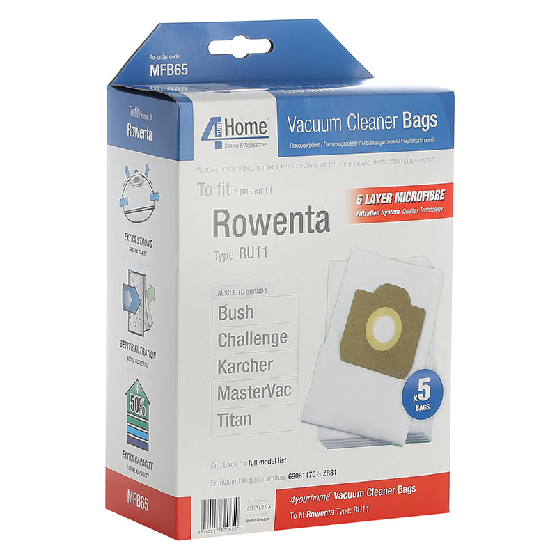 Rowenta Vacuum Cleaner Microfibre Bag (Pack of 5)