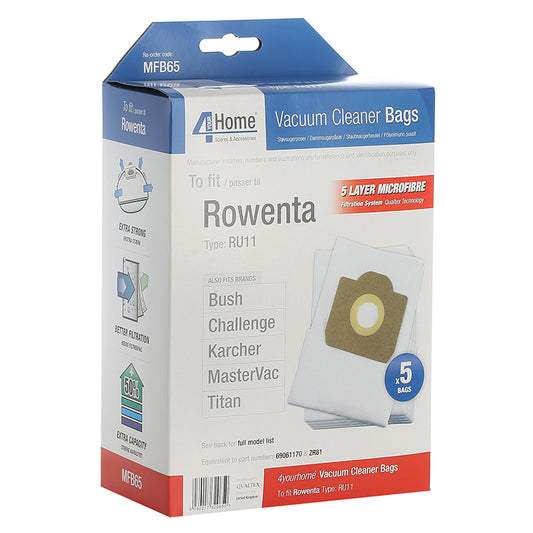 Rowenta Vacuum Cleaner Microfibre Bag (Pack of 5)