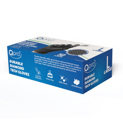 Black Non Slip Large Work Gloves - Pack of 50