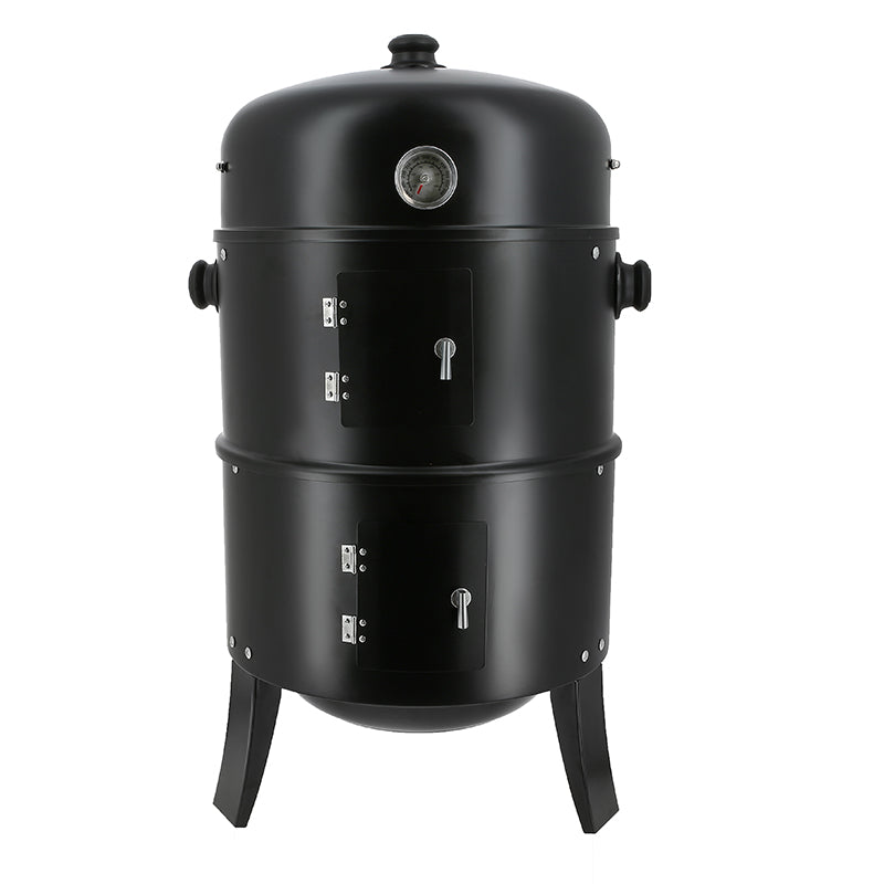 Smoker & Grill 3 in 1 BBQ - Black - c/w - Built In Thermostat