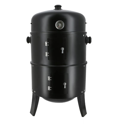 Smoker & Grill 3 in 1 BBQ - Black - c/w - Built In Thermostat