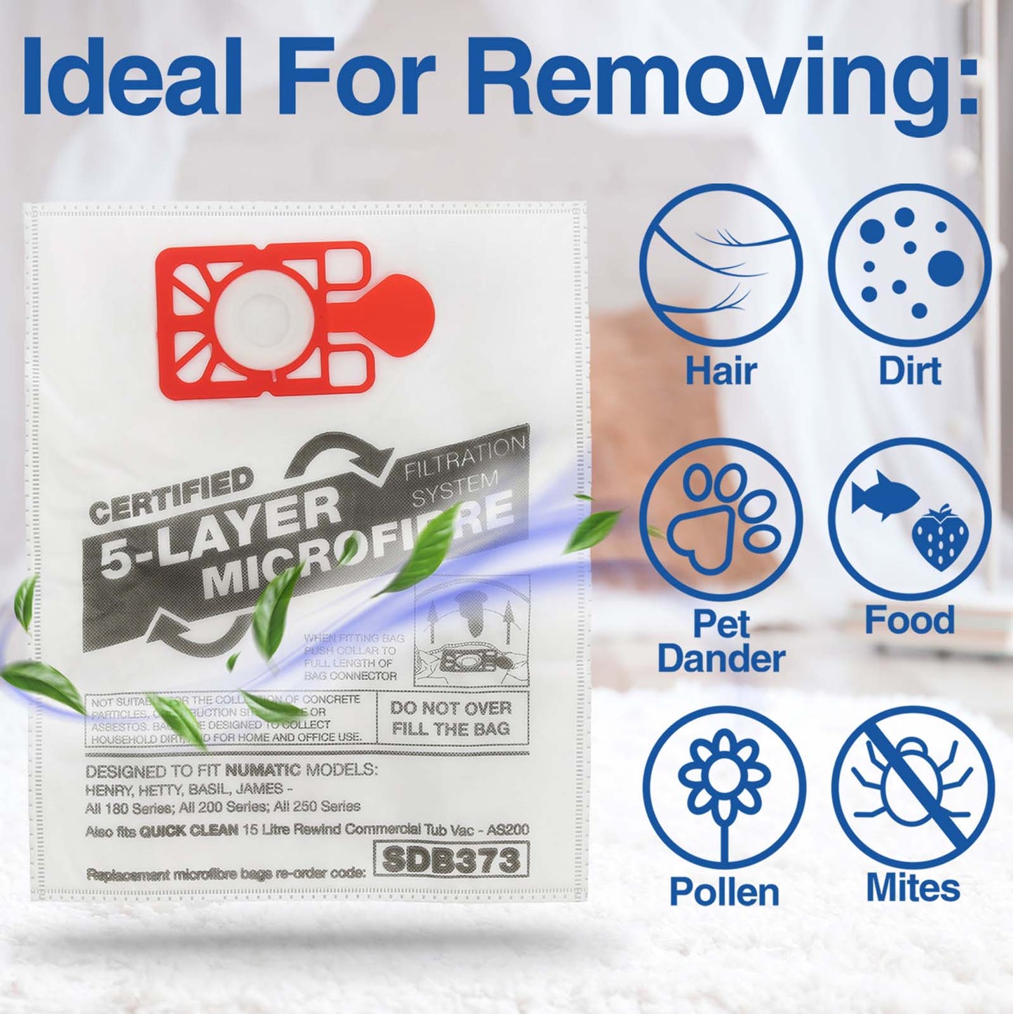 Vacuum Cleaner Microfibre Bag (Pack of 10)