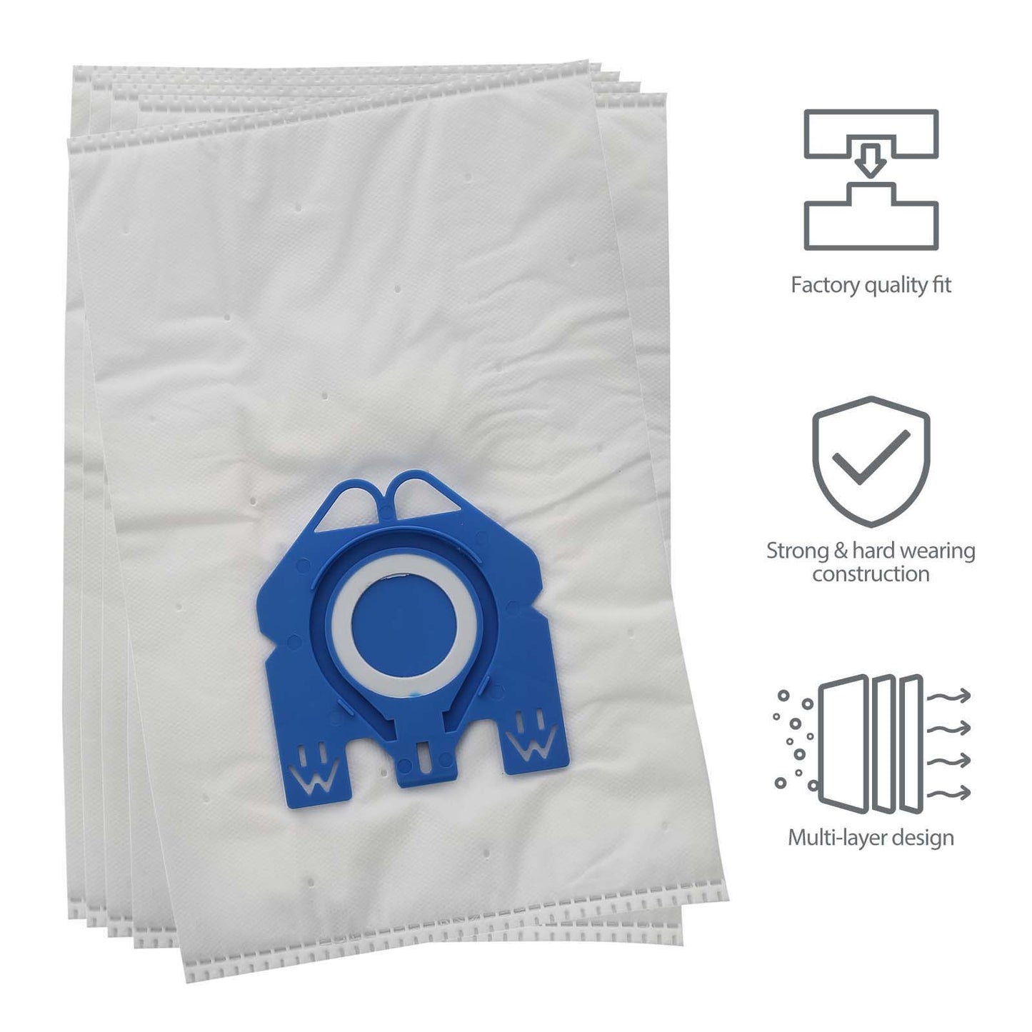 Microfibre Bag For Miele GN (Pack of 5 + 2 filters)