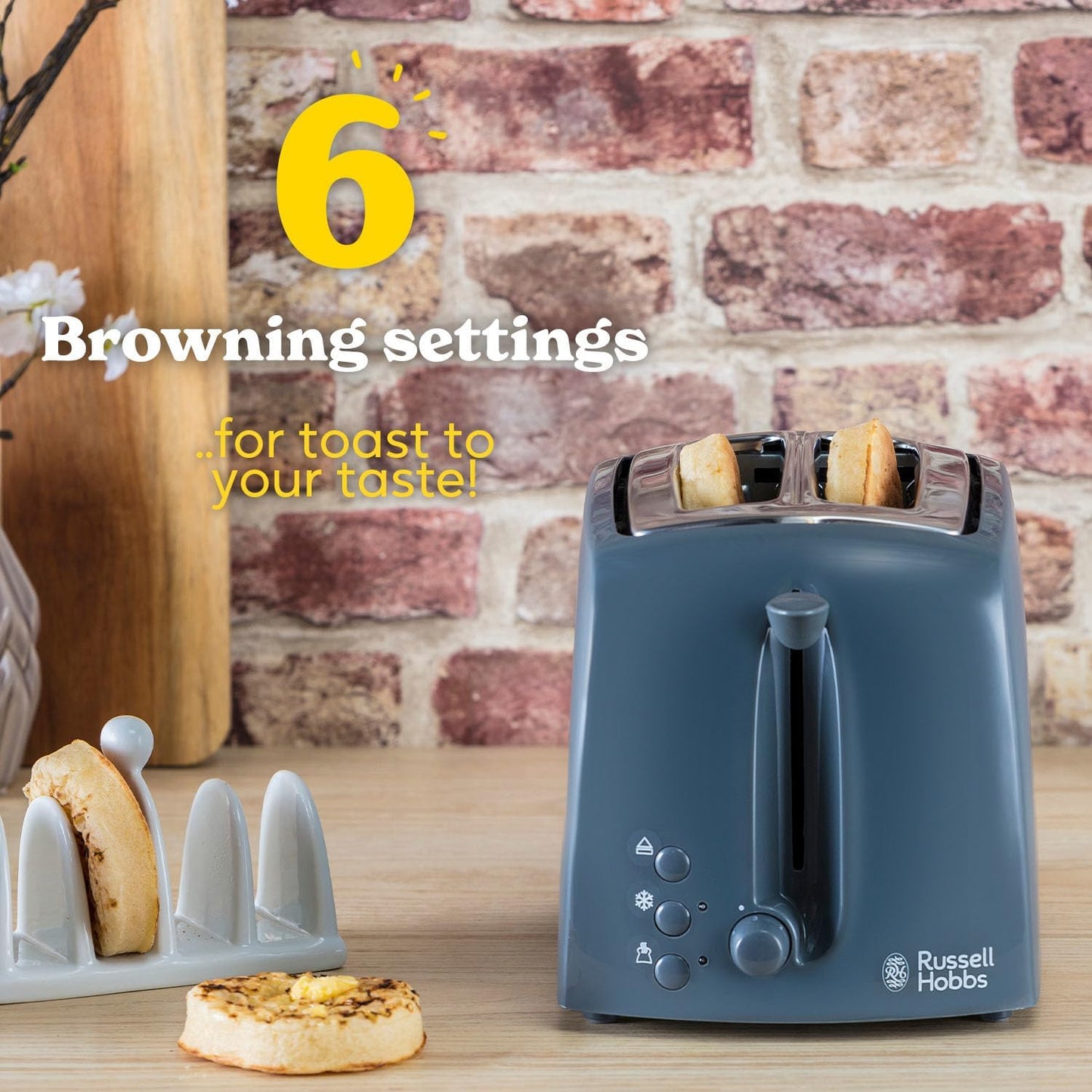 Russell Hobbs Textures 2 Slice Toaster Grey